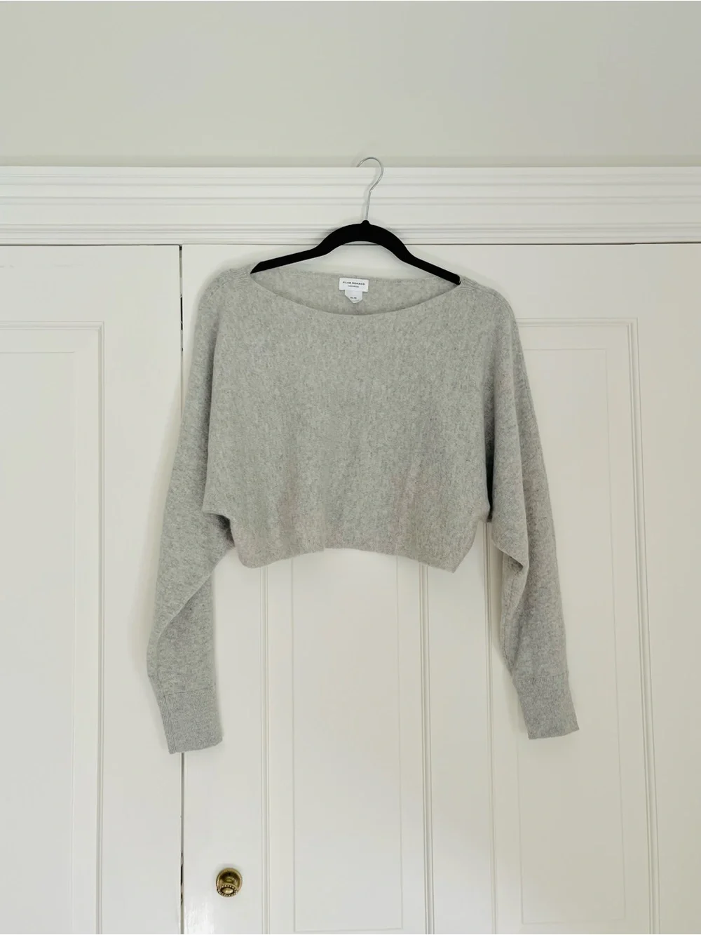 Club Monaco 100% cashmere light gray cropped sweater M NWOT